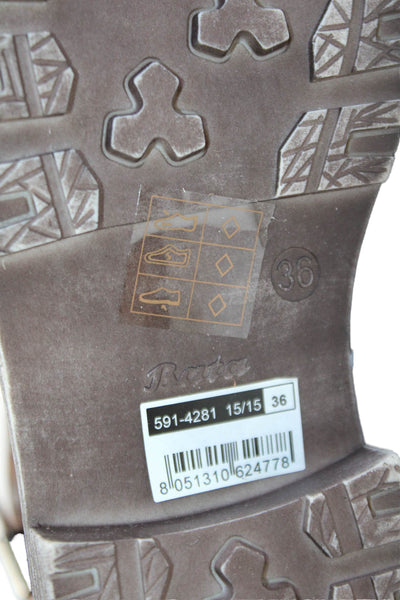 Bata Womens Leather Jeweled Lace Up Combat Ankle Boots Brown Size 36 6