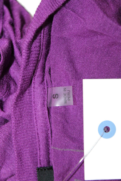 ATM Women Tunic T-Shirt Basic Purple Cotton Crew Neck Short Sleeve Solid Size S