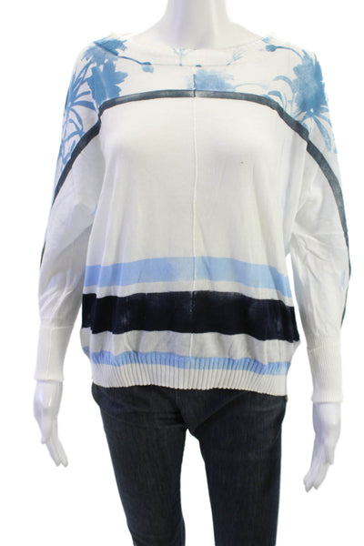 Marika Charles Unisex White Floral Pullover Cashmere Blend Long Sleeve Size 1