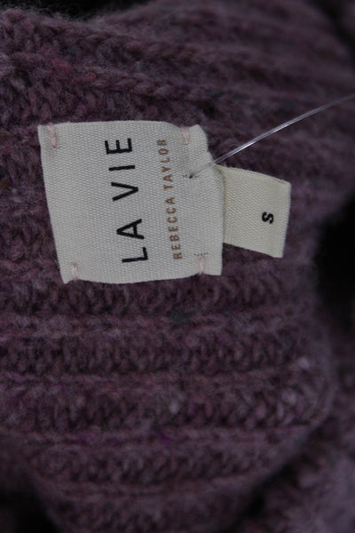 La Vie Unisex Pullover Wool Crew Neck Long Sleeve Purple Sweater Size S