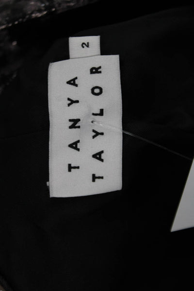Tanya Taylor Unisex Black Leopard Blazer Collared Button Long Sleeve Size 2
