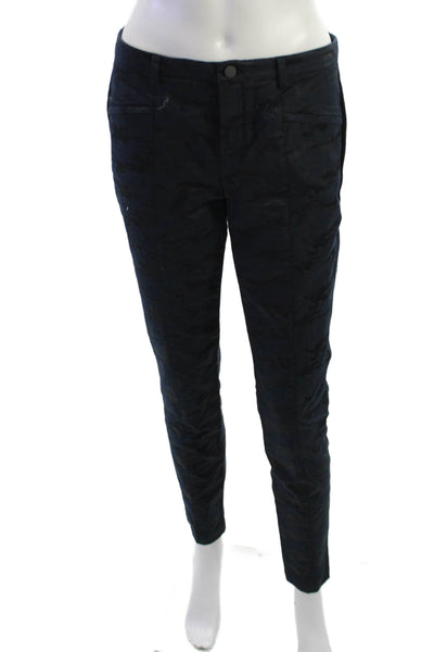 ATM Women Dark Blue Camouflage Ankle Dress Pants Size 4