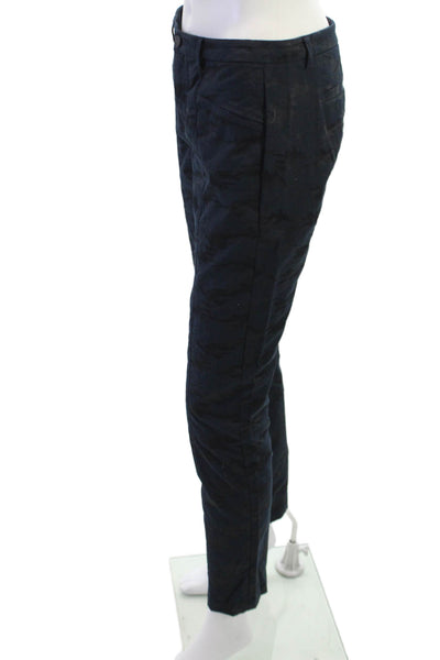 ATM Women Dark Blue Camouflage Ankle Dress Pants Size 4
