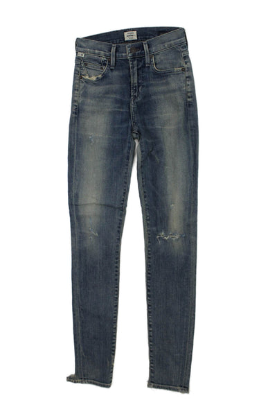Citizens of Humanity Women Skinny Ankle Jeans Blue Mid Rise Petite Size 24