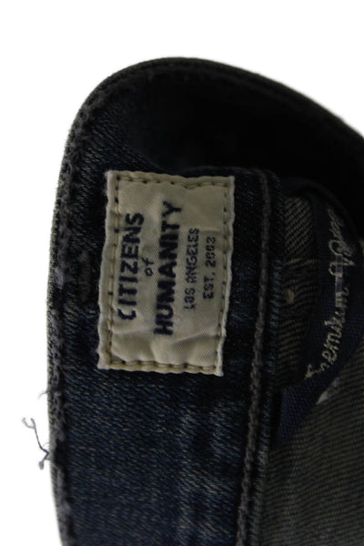 Citizens of Humanity Women Skinny Ankle Jeans Blue Mid Rise Petite Size 24