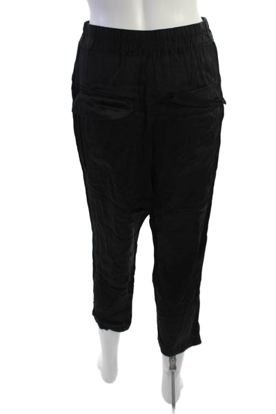 Nili Lotan Women Cropped Black Polyester Blend Pants Petite Size XS