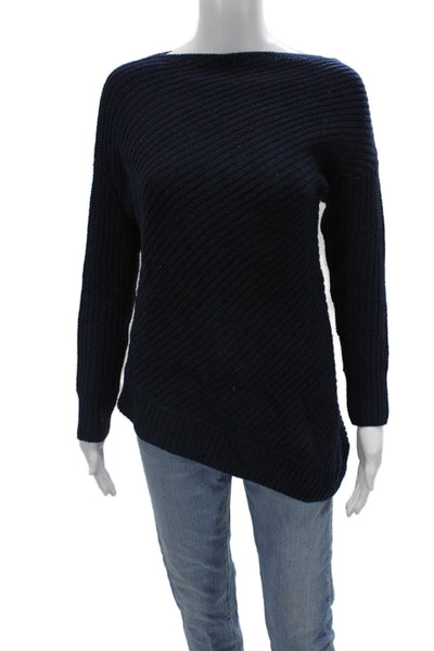 BCBGMAXAZRIA Unisex Designer Dark Blue Pullover Sweater Long Sleeve Size 2XS