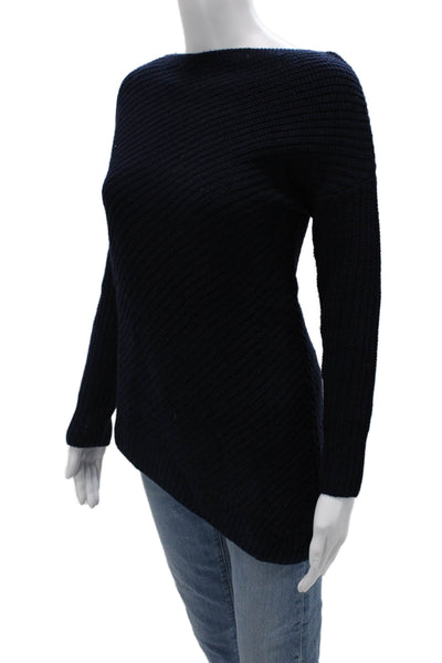BCBGMAXAZRIA Unisex Designer Dark Blue Pullover Sweater Long Sleeve Size 2XS