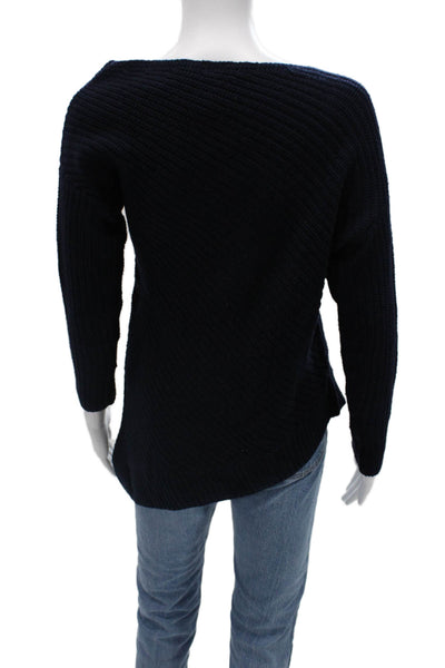BCBGMAXAZRIA Unisex Designer Dark Blue Pullover Sweater Long Sleeve Size 2XS