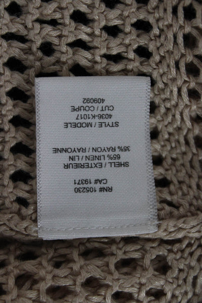 Joie Unisex Pullover Sweater Beige Long Sleeve Boho Linen Rayon Size S