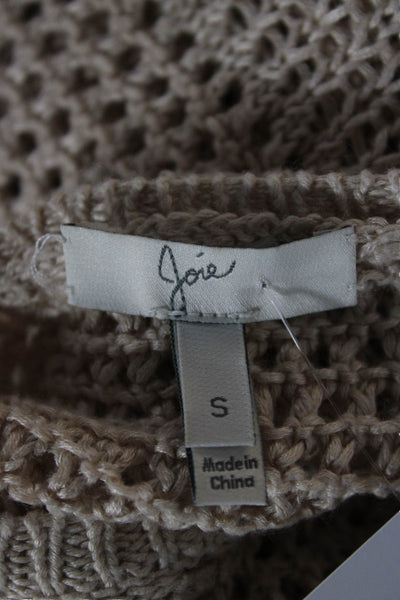 Joie Unisex Pullover Sweater Beige Long Sleeve Boho Linen Rayon Size S