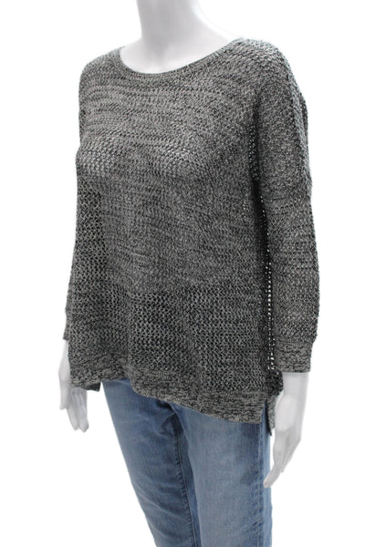 Cotton By Autumn Cashmere Unisex Gray Cotton Pullover 3/4 Sleeve Size S