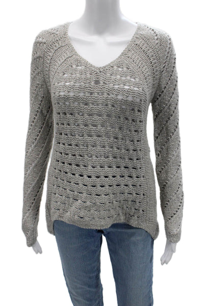 Helmut Lang Unisex V-Neck Gray Bohemian Pullover Long Sleeve Size PP