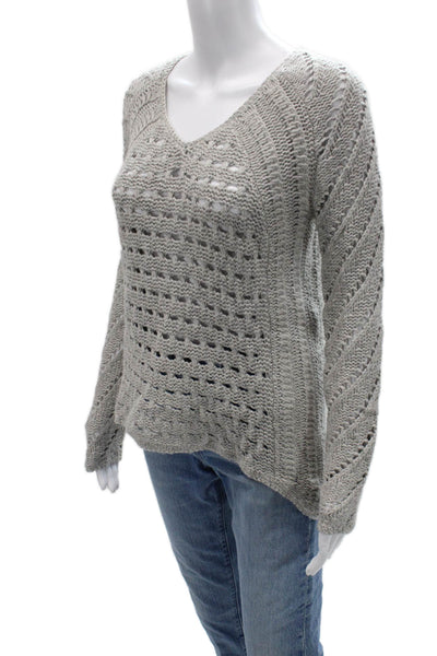 Helmut Lang Unisex V-Neck Gray Bohemian Pullover Long Sleeve Size PP