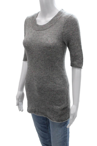 ATM Unisex Gray Cashmere Pullover Sweater Crew Neck 3/4 Sleeve Size S