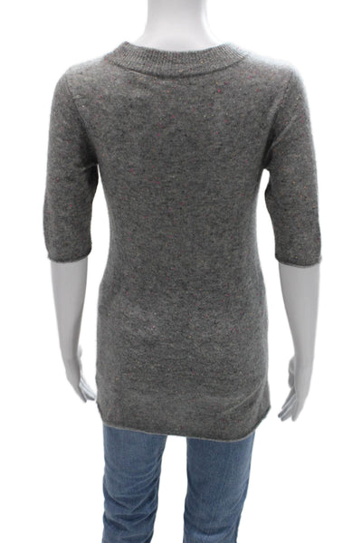 ATM Unisex Gray Cashmere Pullover Sweater Crew Neck 3/4 Sleeve Size S