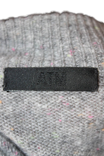 ATM Unisex Gray Cashmere Pullover Sweater Crew Neck 3/4 Sleeve Size S