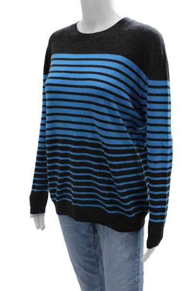 Autumn Cashmere Unisex Black Striped Crewneck Pullover Size S
