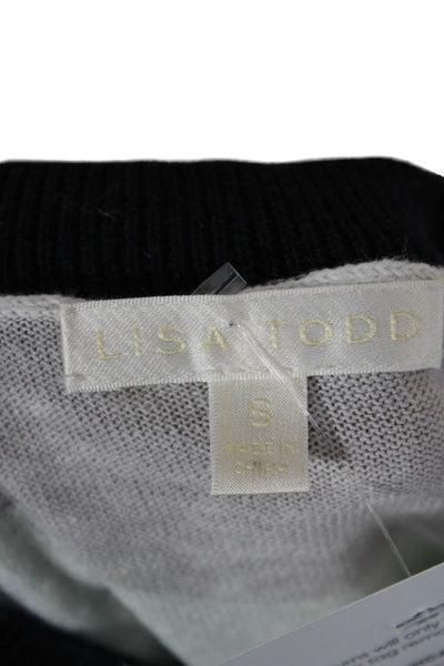 Lisa Todd Unisex Pullover Sweater Black Camo Linen Crewneck Longsleeve Size S