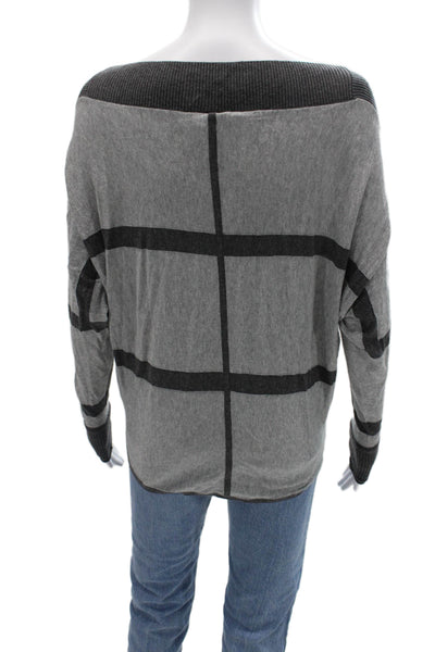 Lululemon Unisex Cardigan Dark Gray Button Long Sleeve Check 100% Cotton Size 6