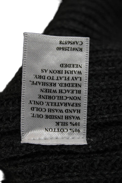 Intermix Unisex Dark Gray Cotton Silk Pullover Sweater Short Sleeve Size S
