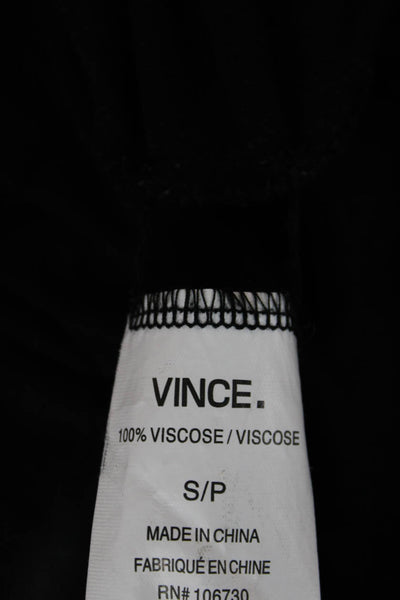 Vince Womens Basic T-Shirt Black Short Sleeve Round Neck 100% Viscose Size S