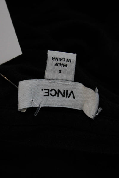 Vince Womens Basic T-Shirt Black Short Sleeve Round Neck 100% Viscose Size S