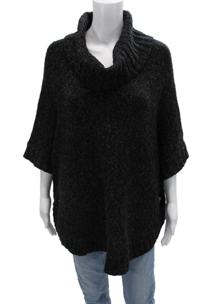 Michael Michael Kors Unisex Pullover Sweater Dark Gray Turtleneck Button Size S