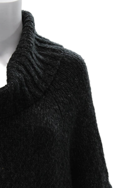 Michael Michael Kors Unisex Pullover Sweater Dark Gray Turtleneck Button Size S