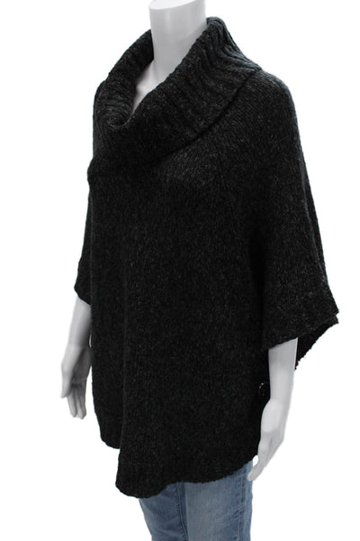 Michael Michael Kors Unisex Pullover Sweater Dark Gray Turtleneck Button Size S