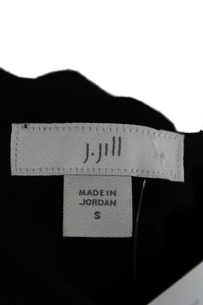 J Jill Women Black Overall Dress Sleeveless Square Neck Midi Rayon Blend Size S