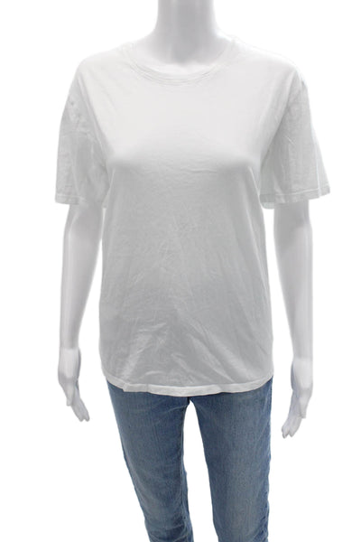 ATM Women Basic White Cotton Crew Neck Short Sleeve T-Shirt Size XL