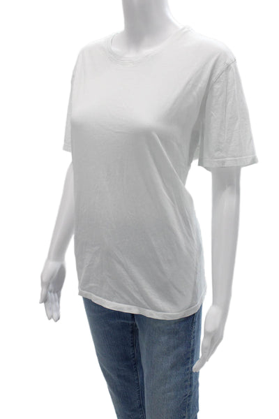 ATM Women Basic White Cotton Crew Neck Short Sleeve T-Shirt Size XL