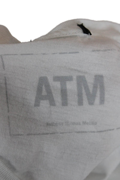 ATM Women Basic White Cotton Crew Neck Short Sleeve T-Shirt Size XL