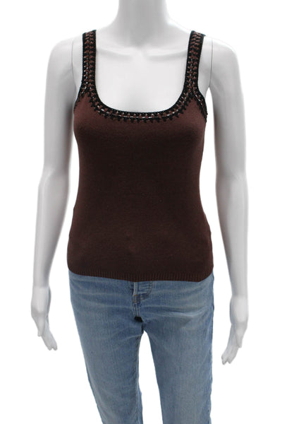 Bella Dahl Womens Camisole Brown Square Neck Linen Viscose Boho Size S