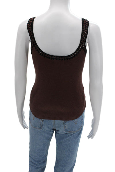 Bella Dahl Womens Camisole Brown Square Neck Linen Viscose Boho Size S