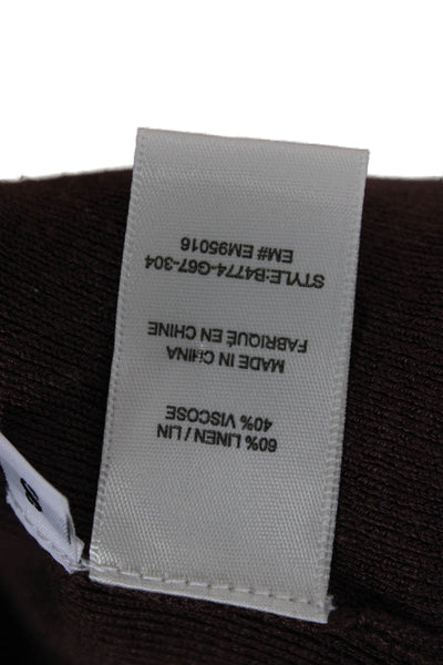 Bella Dahl Womens Camisole Brown Square Neck Linen Viscose Boho Size S