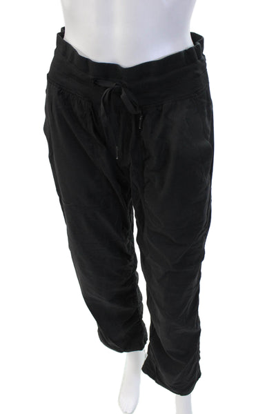 Lululemon Unisex Cropped Jogger Pants Black Drawstring Size 6