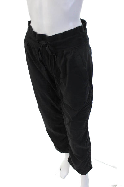 Lululemon Unisex Cropped Jogger Pants Black Drawstring Size 6