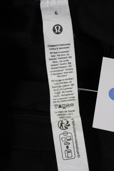 Lululemon Unisex Cropped Jogger Pants Black Drawstring Size 6