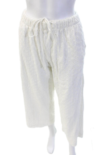 Z Supply Women Cropped White Cotton Drawstring Pants Size XS