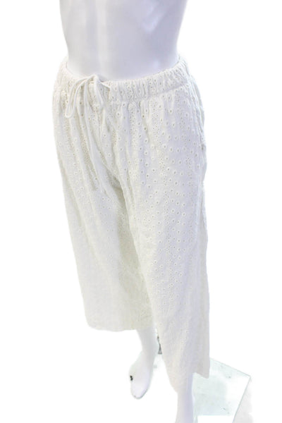 Z Supply Women Cropped White Cotton Drawstring Pants Size XS
