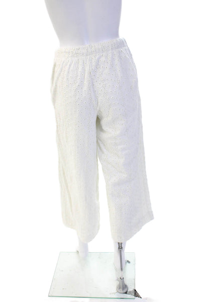 Z Supply Women Cropped White Cotton Drawstring Pants Size XS