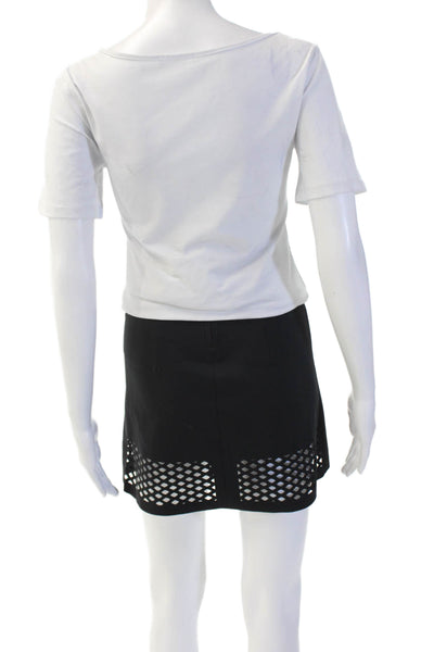 Lululemon Women Mini Wrap Skirt Black Geometric 55% Lycra Size 2