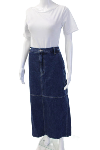 Madewell Women Dark Blue Cotton Maxi Skirt Size 31
