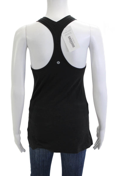 Lululemon Women Black Sleeveless Round Neck Basic Tank Nylon Blend Size 8