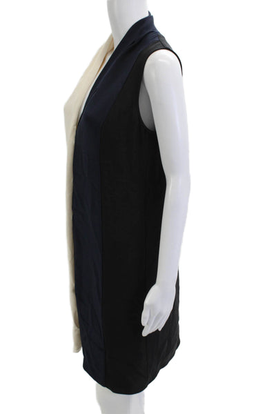 Derek Lam Womens Shift Dress Black V Neck Sleeveless Silk Knee Length Size 6