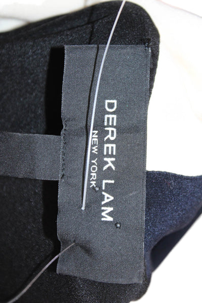 Derek Lam Womens Shift Dress Black V Neck Sleeveless Silk Knee Length Size 6