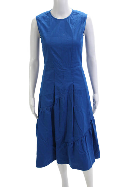 Derek Lam Women A-Line Fit & Flare Blue Sleeveless Knee Length Dress Size 2