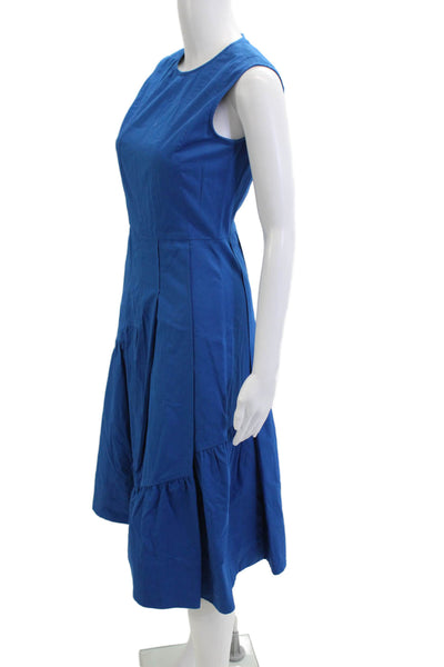 Derek Lam Women A-Line Fit & Flare Blue Sleeveless Knee Length Dress Size 2